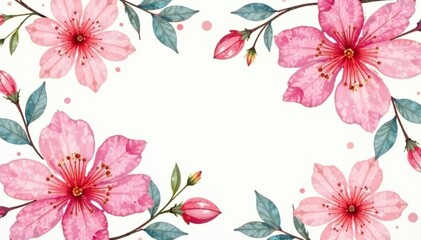 Delicate watercolor-style blossoms, seamlessly repeating, blossoms, flowers