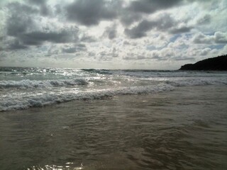 Phuket Beach Bay, Rocky hill on the edge of the sea, Phuket Thailand