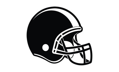 Fototapeta premium American football helmet silhouette, sports safety gear vector icon