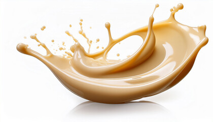 condensed milk splash isolated on white background