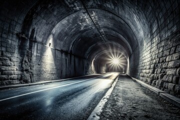Black and white tunnel texture, a gritty abstract of industrial design and decaying architecture.