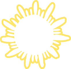 Sun symbols hand drawn, sunshine, sunset, sunlight