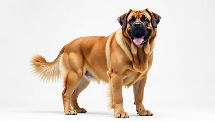 Obraz premium Majestic mastiff, powerful stance, white background, background, puppy, animal