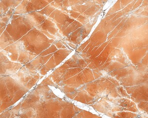 Fototapeta premium A marble backdrop in rich, warm terracotta hues with intricate white and gold veins stretching across the surface