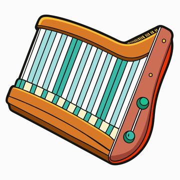 cartoon harp musical instrument clip art preview