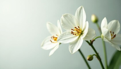 Close-up of pristine white flower on pure white backdrop, nature, photography, botany