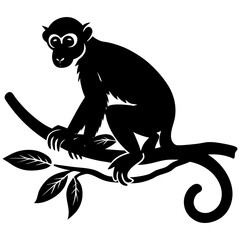 Obraz premium Silhouette vector illustration of a monkey