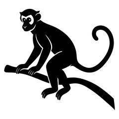 Silhouette vector illustration of a monkey