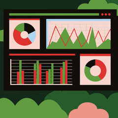 Business Data Analytics- Dashboard with graphs, charts, KPIs, and data-driven decisions.