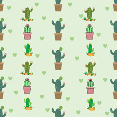 Cactus seamless pattern background. Cactus illustration. Cactus background. Perfect for fabric, textile, wallpaper, decor, illustration, print, packaging of products