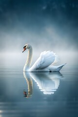 Obraz premium swan on the lake. with Serenity in Reflection