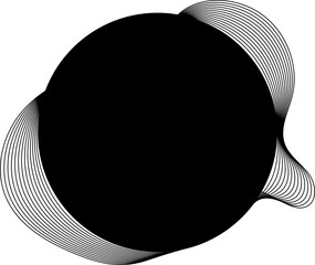 Circle and wavy flowing shape and place for text use for badges, price tag, logo