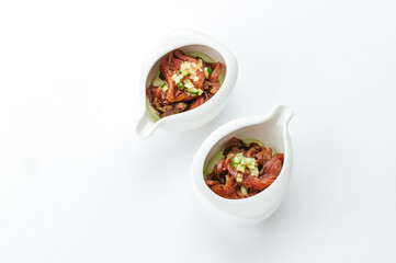 restaurant food on a white background
