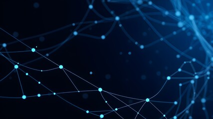 Obraz premium Data technology background. Abstract background. Connecting dots and lines on dark background. 3D rendering. 4k