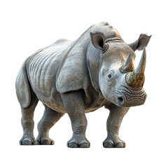 Fototapeta premium 3d Rhinoceros isolated on transparent background, PNG