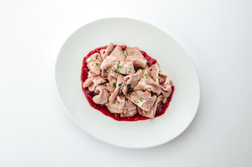 restaurant food on a white background
