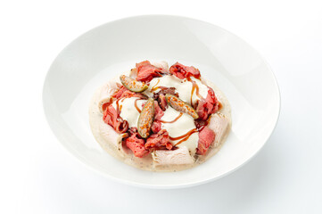 restaurant food on a white background
