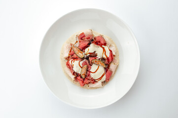 restaurant food on a white background
