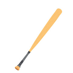 Realistic wooden baseball bat illustration with a black grip. Perfect for sports-related designs, baseball tournaments, training, or team branding. Vector isolated on white