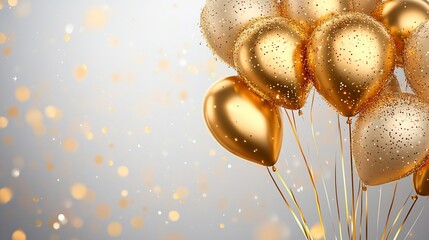 Golden celebration, Elegant balloons radiating festive joy and sophisticated charm