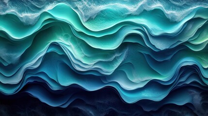 Fototapeta premium Abstract layered wavy oceanic background