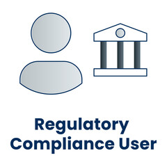 Fototapeta premium Regulatory Compliance User Icon. Compliance Management, User Policy Adherence, and Governance Symbol.