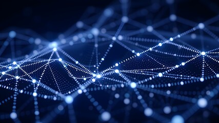 Obraz premium Data technology background. Abstract background. Connecting dots and lines on dark background. 3D rendering. 4k