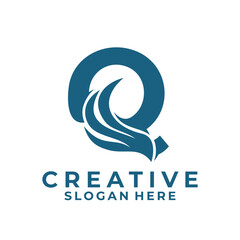 Initial letter Q with wings logo design vector template. Initial letter identity logo design