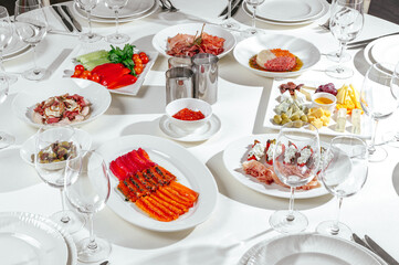 restaurant food on a white background