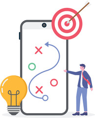 Business strategic planning concept, chess piece strategy, plan to overcome difficulties to achieve goals or objectives

