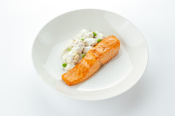 restaurant food on a white background