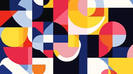 Obraz premium A visually captivating abstract pattern with bold geometric forms and bright, dynamic hues.