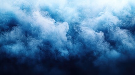 Obraz premium Blue smoke swirls, dark background, studio shot, design element