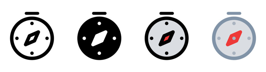 Modern compass icon with simple and stylish design. Ideal for navigation, travel and outdoor adventure apps.