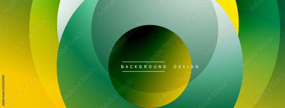 Poster Layered circular shapes in vivid colors form a gradient-rich abstract design with smooth transitions, depth effects, and a modern, futuristic aesthetic