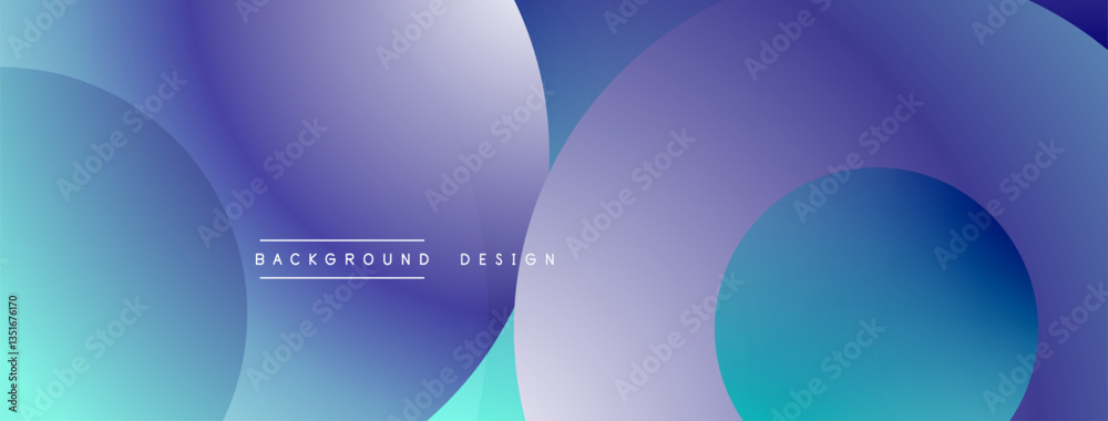 Poster Layered circular shapes in vivid colors form a gradient-rich abstract design with smooth transitions, depth effects, and a modern, futuristic aesthetic