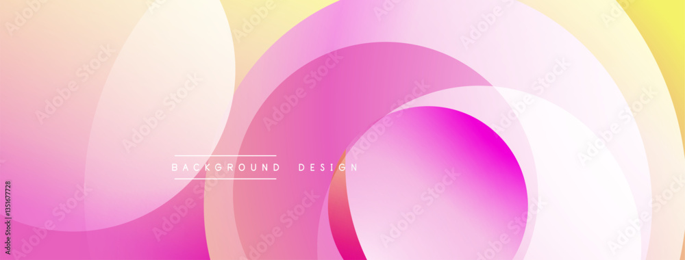 Poster Abstract composition with layered circular elements, blending gradients and soft transitions, creating a sense of depth, motion, and visual harmony