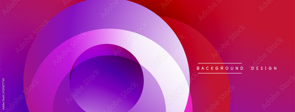 Poster Abstract composition with layered circular elements, blending gradients and soft transitions, creating a sense of depth, motion, and visual harmony