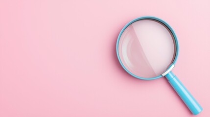 A magnifying glass over a slumping interest rate chart, representing the careful study of economic trends and the detailed analysis of market downturns. , Minimalism Clean and clear background color,