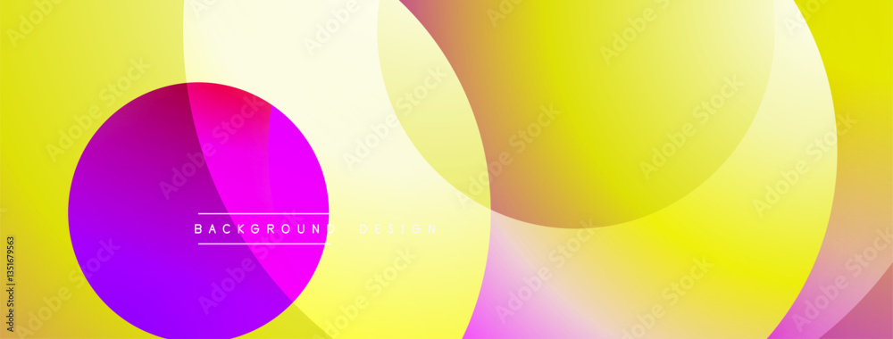 Poster Layered circular shapes in vivid colors form a gradient-rich abstract design with smooth transitions, depth effects, and a modern, futuristic aesthetic