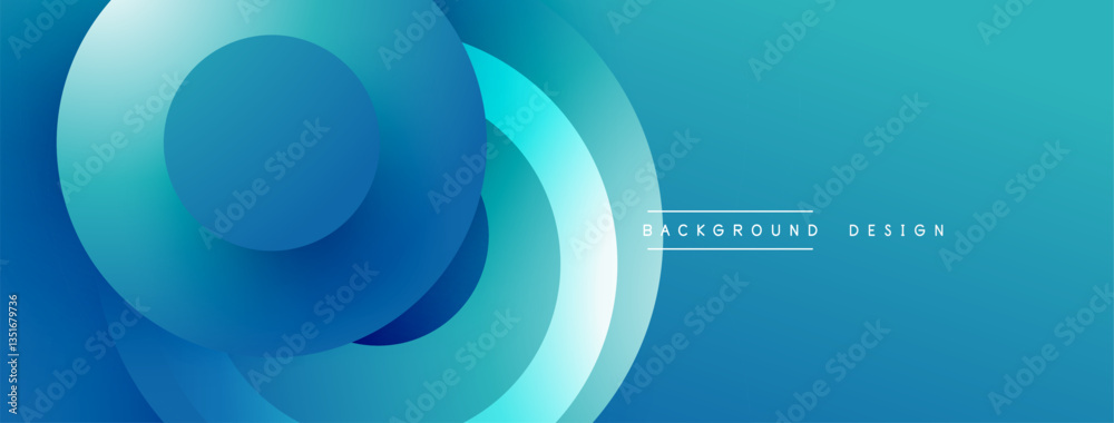 Poster Layered circular shapes in vivid colors form a gradient-rich abstract design with smooth transitions, depth effects, and a modern, futuristic aesthetic