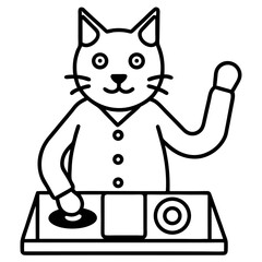 A cat dying at a music festival vector illustration 