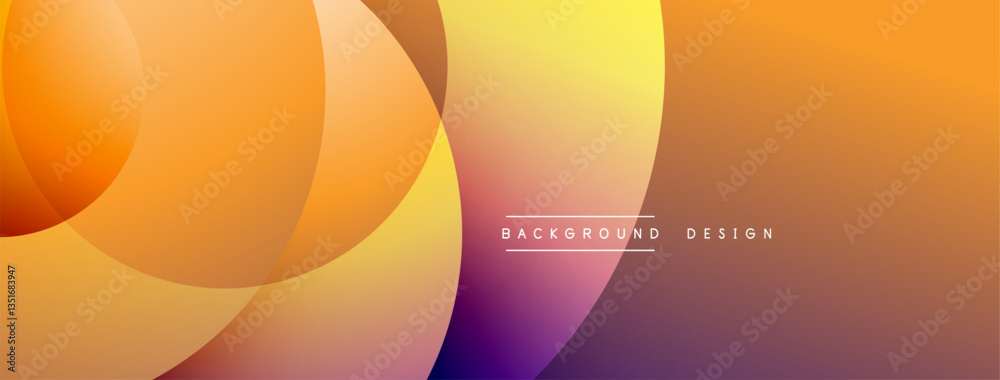 Poster Layered circular shapes in vivid colors form a gradient-rich abstract design with smooth transitions, depth effects, and a modern, futuristic aesthetic