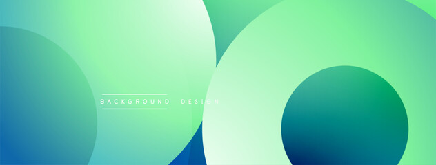 Abstract composition with layered circular elements, blending gradients and soft transitions, creating a sense of depth, motion, and visual harmony