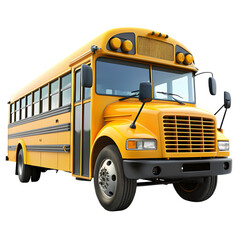 Yellow School Bus Image isolated on transparent background