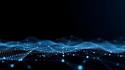 Data technology background. Abstract background. Connecting dots and lines on dark background. 3D rendering. 4k