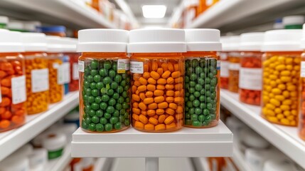 Close-up view of molecular compounds in a state-of-the-art lab, showcasing the cutting-edge work being done in pharmacology to push the boundaries of drug research and development. , Minimalism Clean