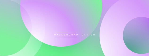 Layered circular shapes in vivid colors form a gradient-rich abstract design with smooth transitions, depth effects, and a modern, futuristic aesthetic