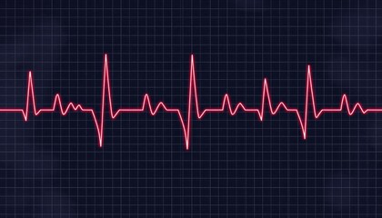 Irregular heartbeat graph with arrhythmia patterns on ECG grid