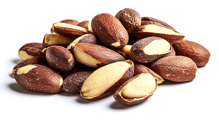 Obraz premium A pile of brazil nuts, Healthy Nut, Brown Background, Concept of Wellness